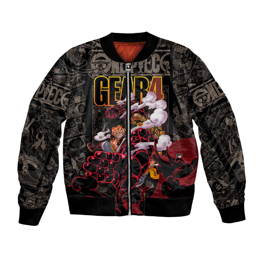 Luffy Gear 4- One Piece Bomber Jacket Pattern Manga Mix Anime Style