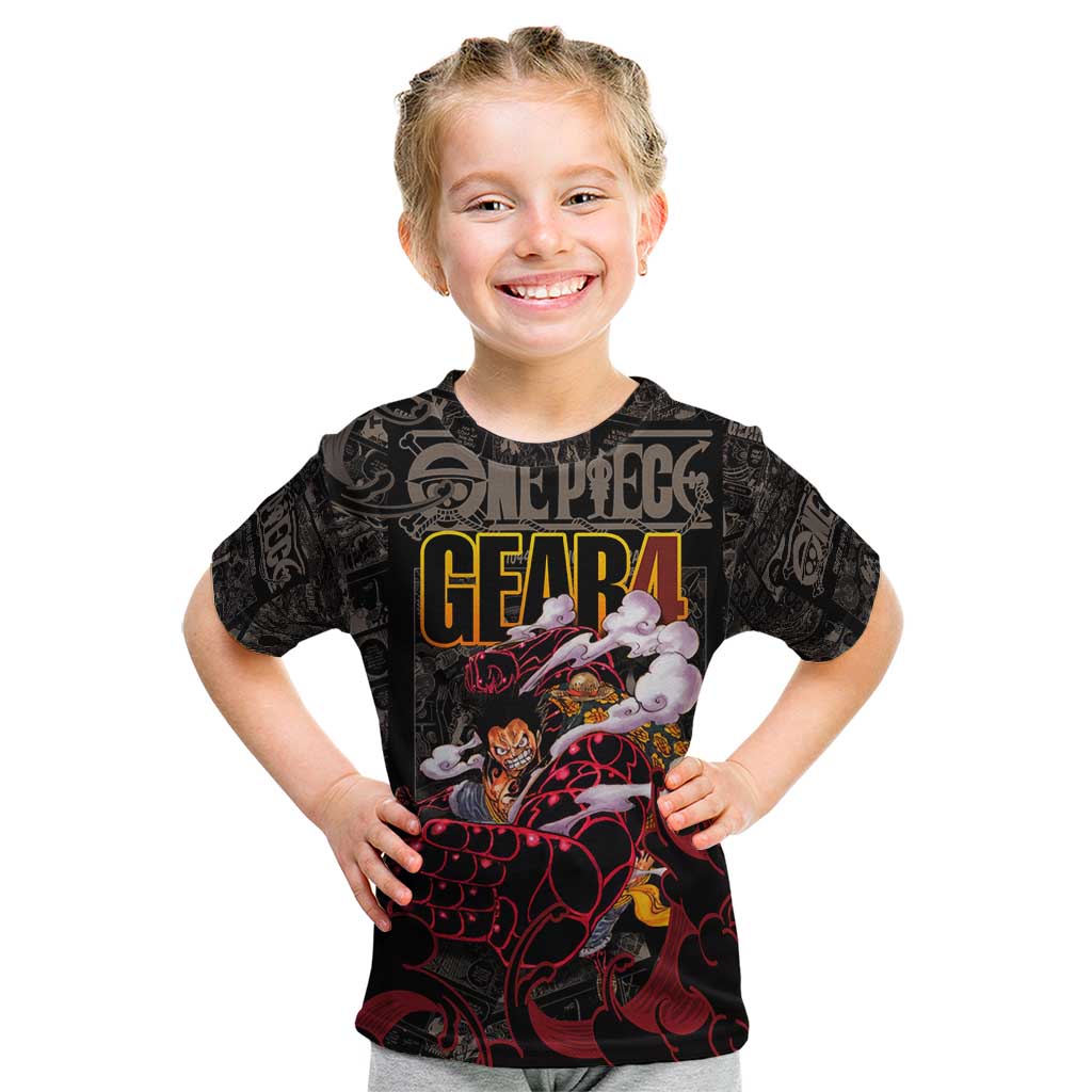 Luffy Gear 4- One Piece Kid T Shirt Pattern Manga Mix Anime Style