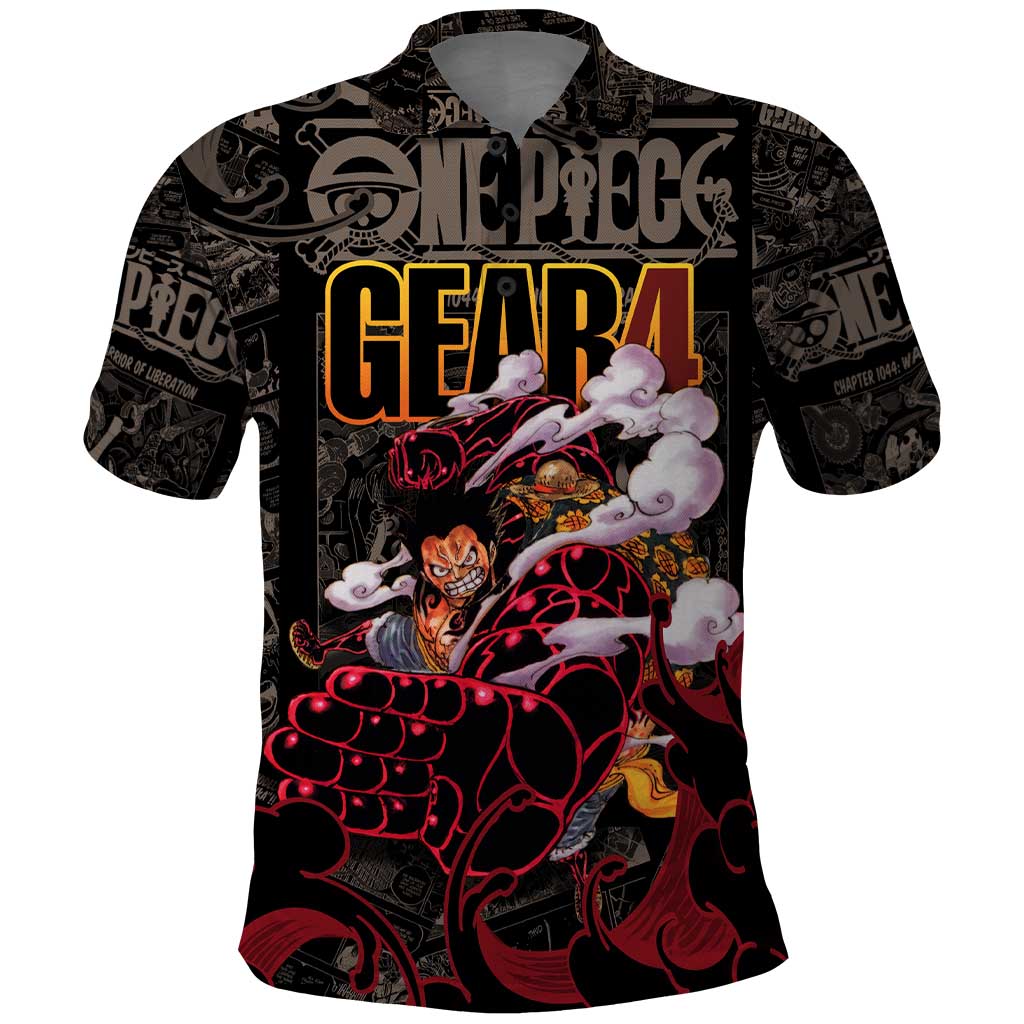 Luffy Gear 4- One Piece Polo Shirt Pattern Manga Mix Anime Style