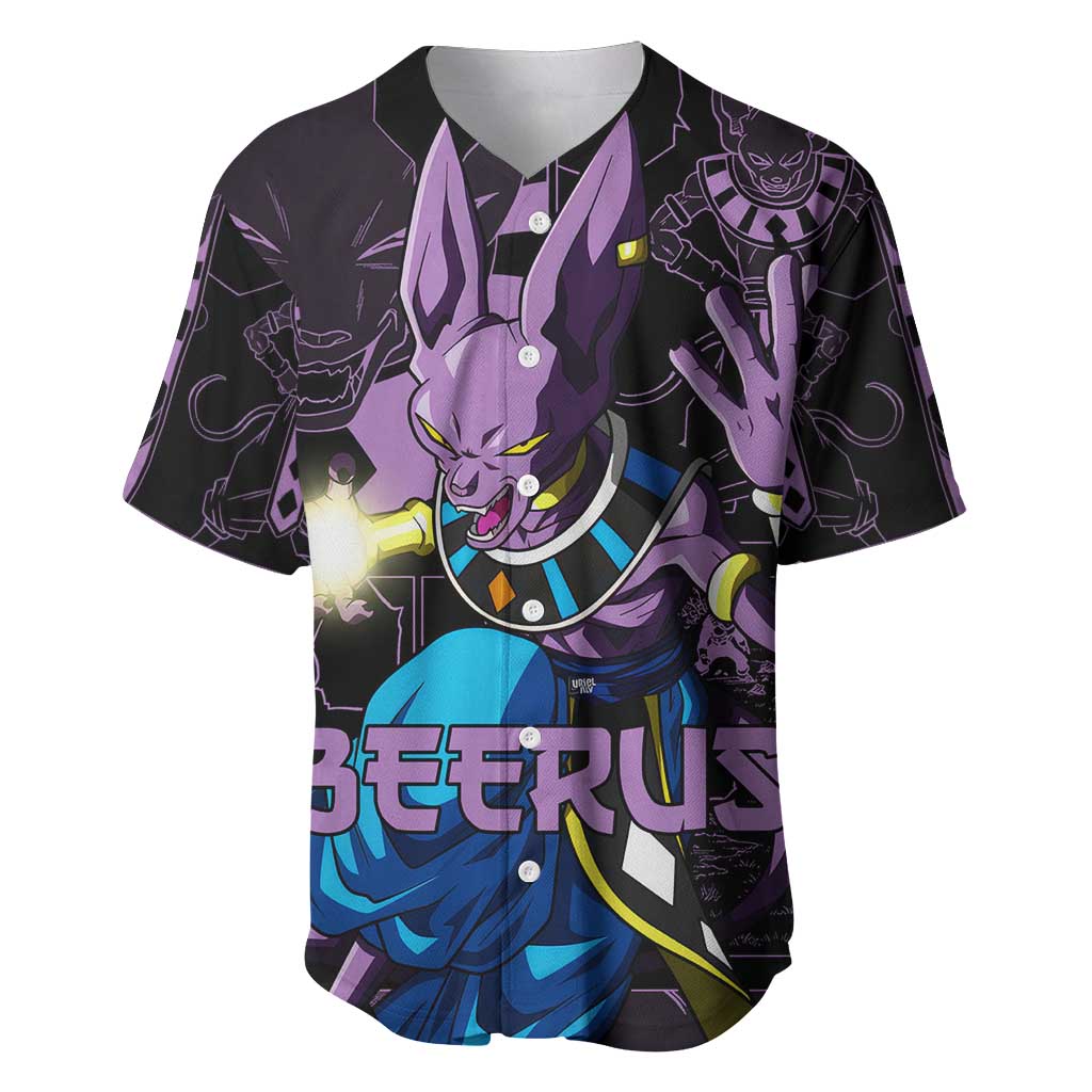 Beerus - Dragon Ball Baseball Jersey Pattern Anime Mix Manga Style