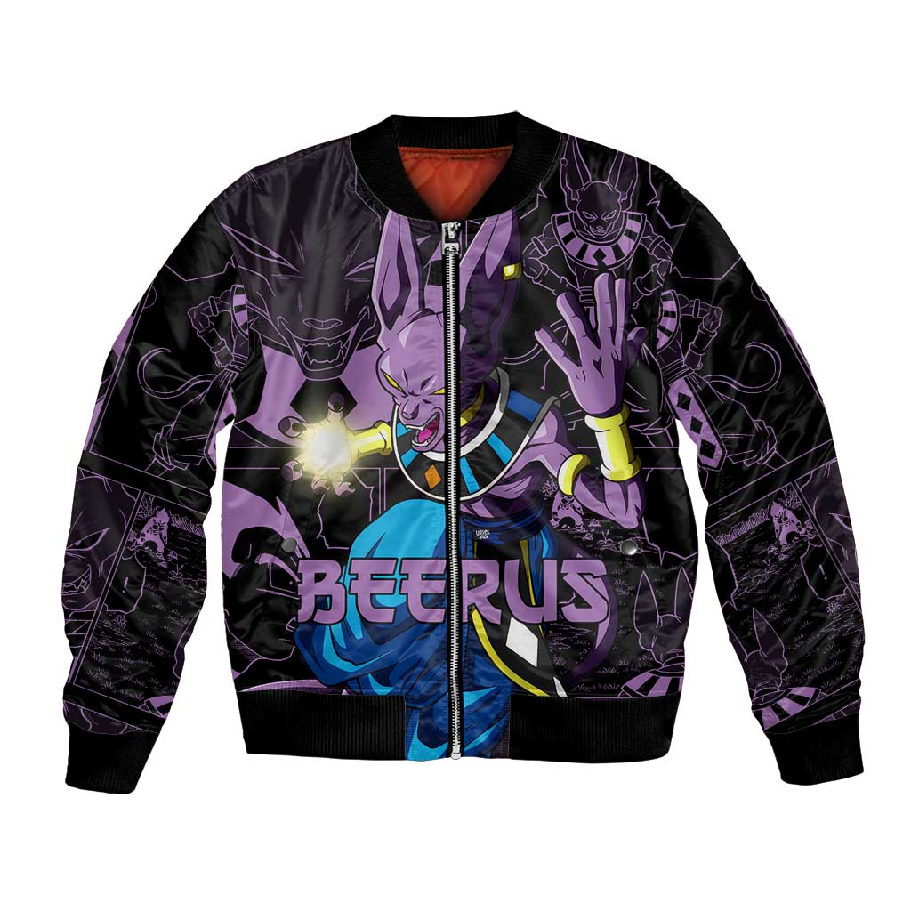 Beerus - Dragon Ball Bomber Jacket Pattern Anime Mix Manga Style