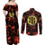 Son Goku - Dragon Ball Couples Matching Off Shoulder Maxi Dress and Long Sleeve Button Shirt Pattern Anime Mix Manga Style