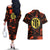 Son Goku - Dragon Ball Couples Matching Off The Shoulder Long Sleeve Dress and Hawaiian Shirt Pattern Anime Mix Manga Style