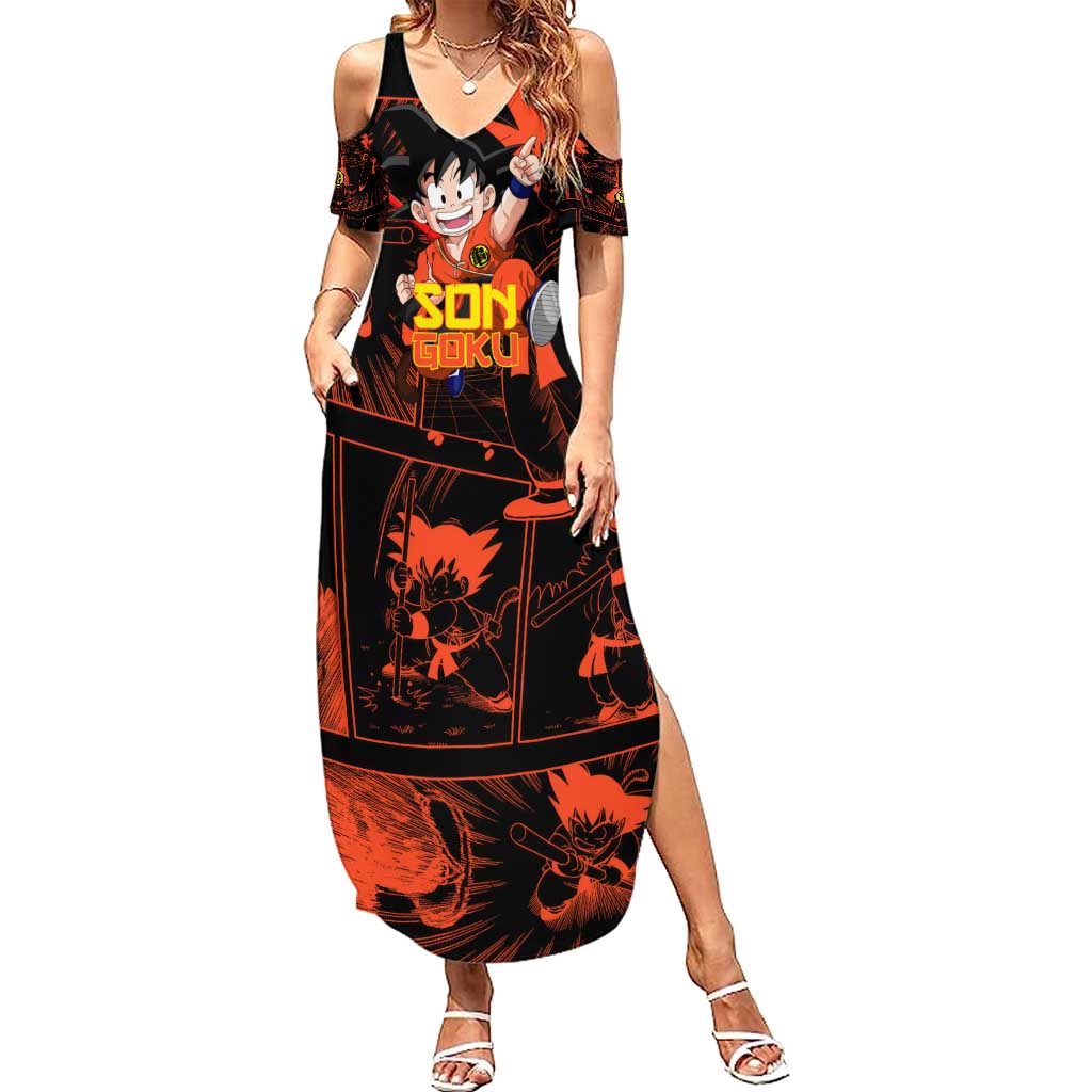 Son Goku - Dragon Ball Summer Maxi Dress Pattern Anime Mix Manga Style