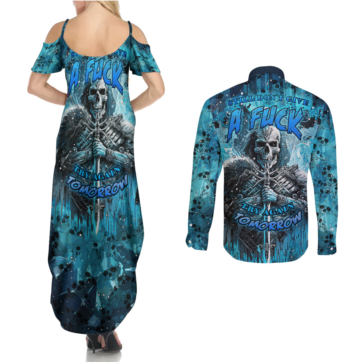 skull-couples-matching-summer-maxi-dress-and-long-sleeve-button-shirts-try-again-tomorrow