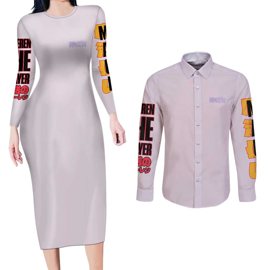 Frieren V2 Frieren Beyond Journey’s End Couples Matching Long Sleeve Bodycon Dress and Long Sleeve Button Shirt Anime Style