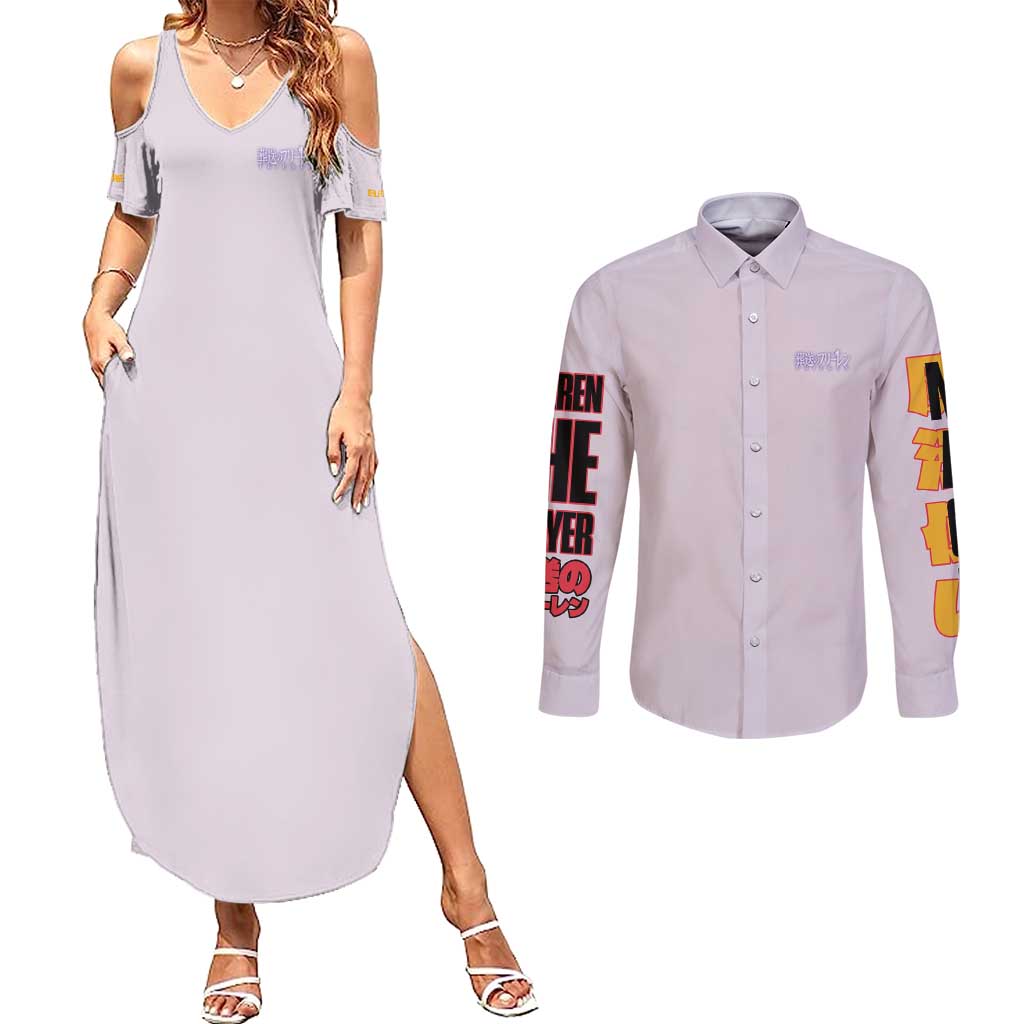 Frieren V2 Frieren Beyond Journey’s End Couples Matching Summer Maxi Dress and Long Sleeve Button Shirt Anime Style