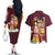 Monkey D. Luffy V3 One Piece Couples Matching Off The Shoulder Long Sleeve Dress and Hawaiian Shirt Anime Style