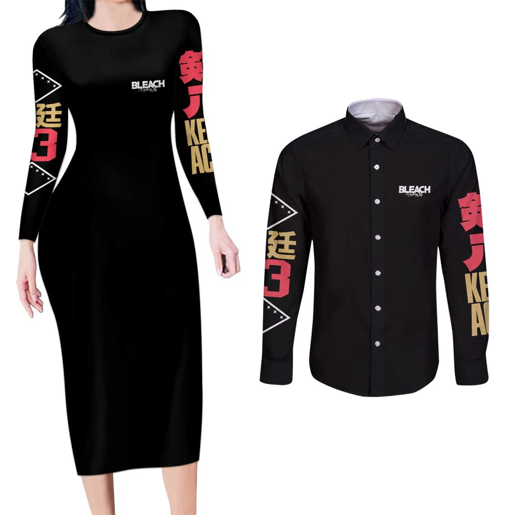 Zaraki Kenpachi TYBWA V2 Bleach Couples Matching Long Sleeve Bodycon Dress and Long Sleeve Button Shirt Anime Style