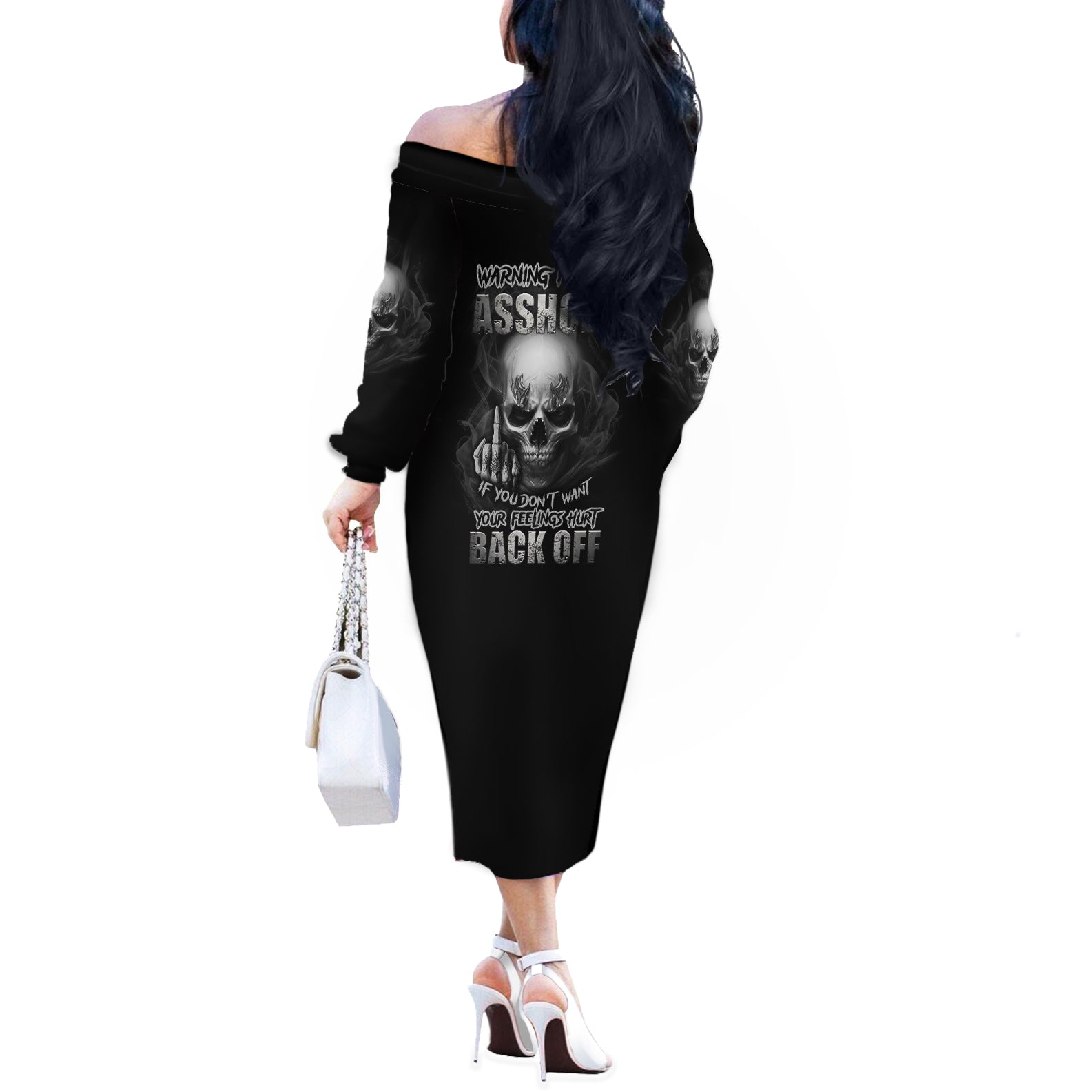 warning-im-an-a-mad-skull-off-the-shoulder-long-sleeve-dress