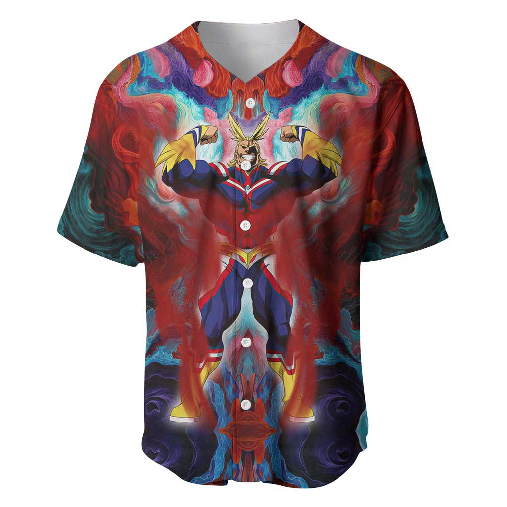 Atmospheric Blast All Might My Hero Academia Baseball Jersey Anime Mix Abstracs Trippy Style