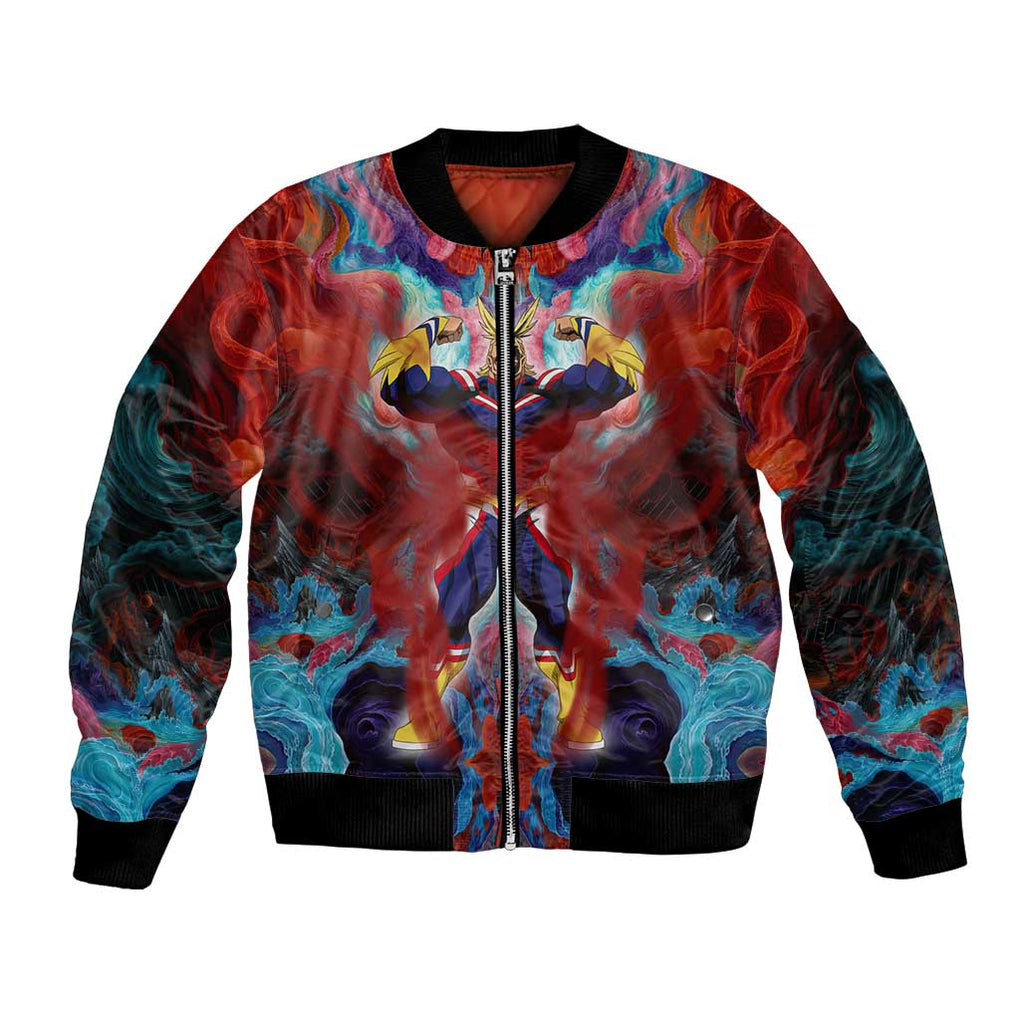 Atmospheric Blast All Might My Hero Academia Bomber Jacket Anime Mix Abstracs Trippy Style