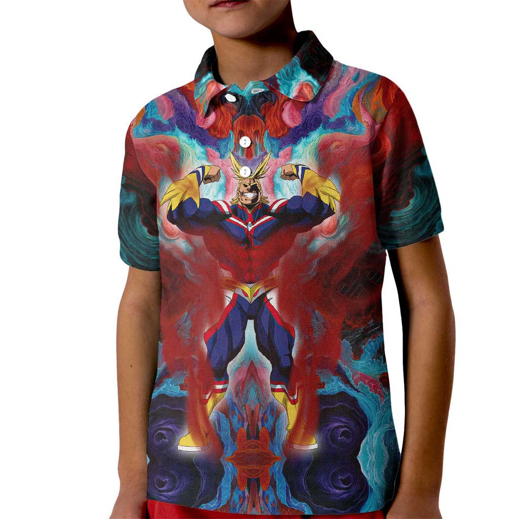 Atmospheric Blast All Might My Hero Academia Kid Polo Shirt Anime Mix Abstracs Trippy Style