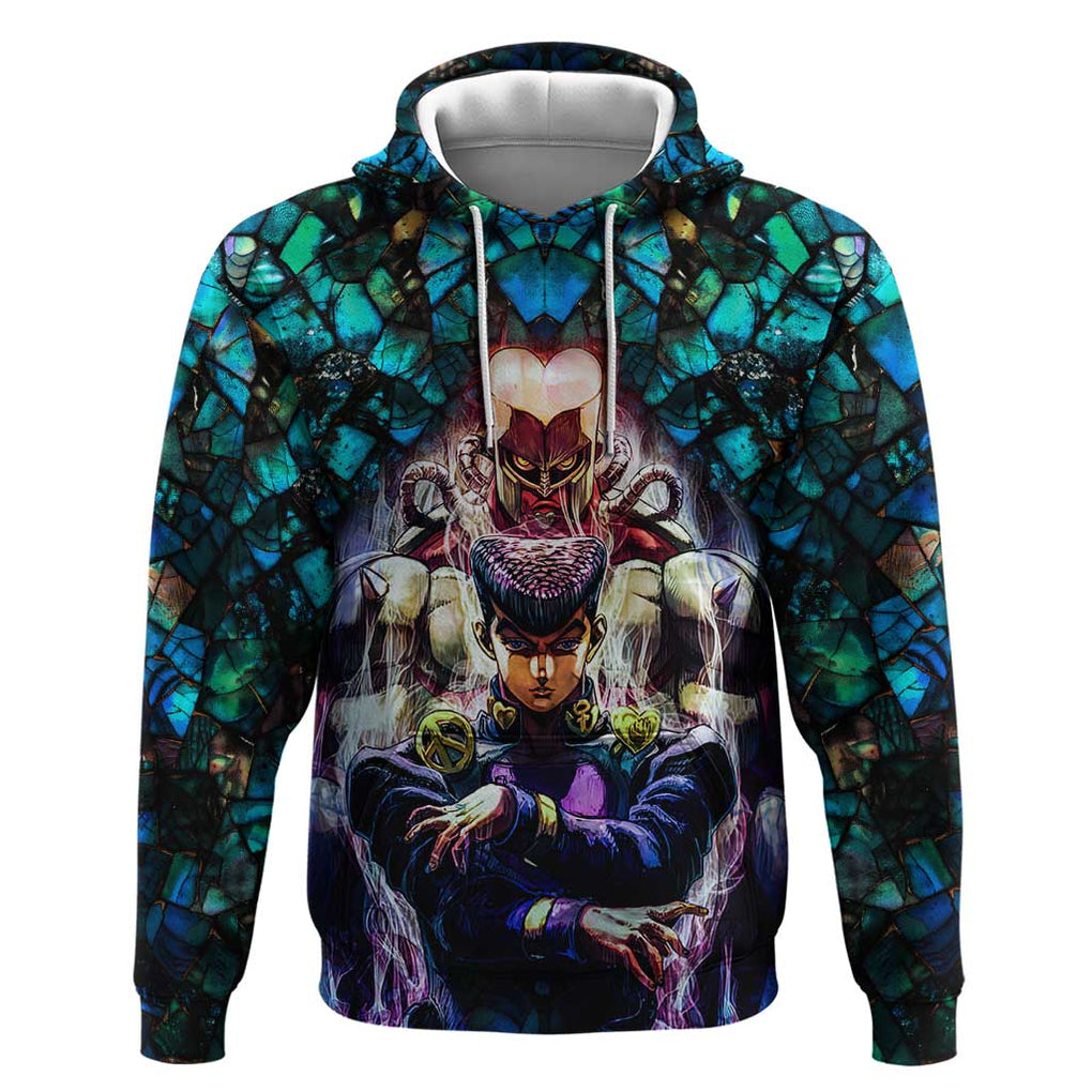 Trippy Josuke Shining Diamond Jojo’s Bizarre Adventure Hoodie Anime Mix Abstracs Style