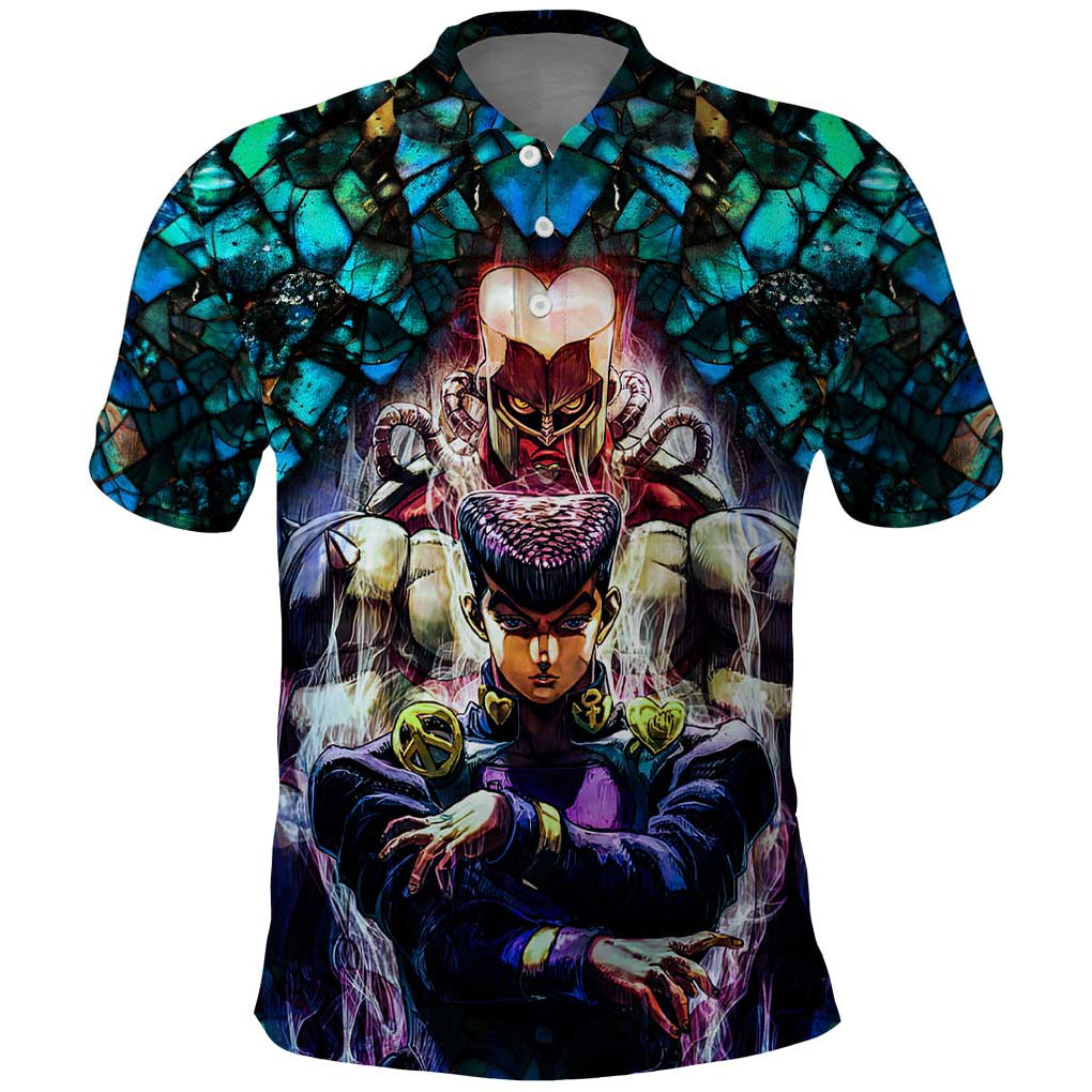 Trippy Josuke Shining Diamond Jojo’s Bizarre Adventure Polo Shirt Anime Mix Abstracs Style