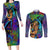 Trippy Jolyne Cujoh Stone Ocean Jojo’s Bizarre Adventure Couples Matching Long Sleeve Bodycon Dress and Long Sleeve Button Shirt Anime Mix Abstracs Style