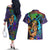 Trippy Jolyne Cujoh Stone Ocean Jojo’s Bizarre Adventure Couples Matching Off The Shoulder Long Sleeve Dress and Hawaiian Shirt Anime Mix Abstracs Style