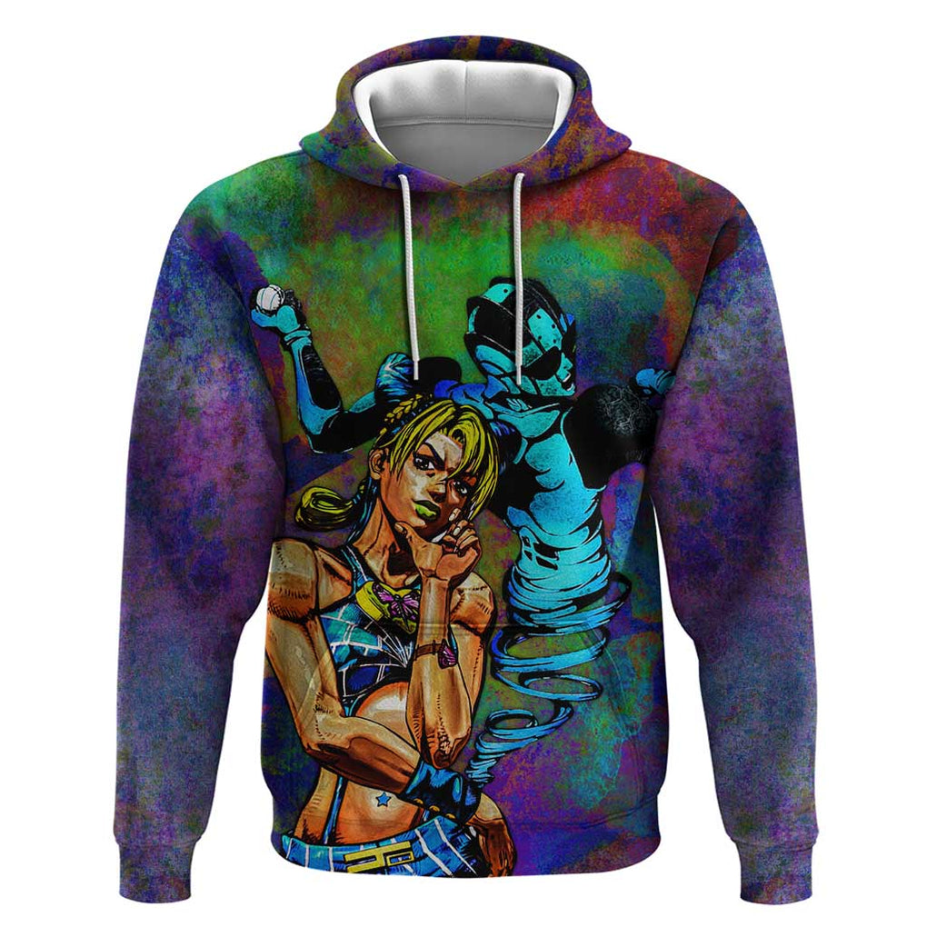 Trippy Jolyne Cujoh Stone Ocean Jojo’s Bizarre Adventure Hoodie Anime Mix Abstracs Style