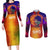 Space Samurai Tanjiro Demon Slayer Couples Matching Long Sleeve Bodycon Dress and Long Sleeve Button Shirt Anime Mix Abstracs Style