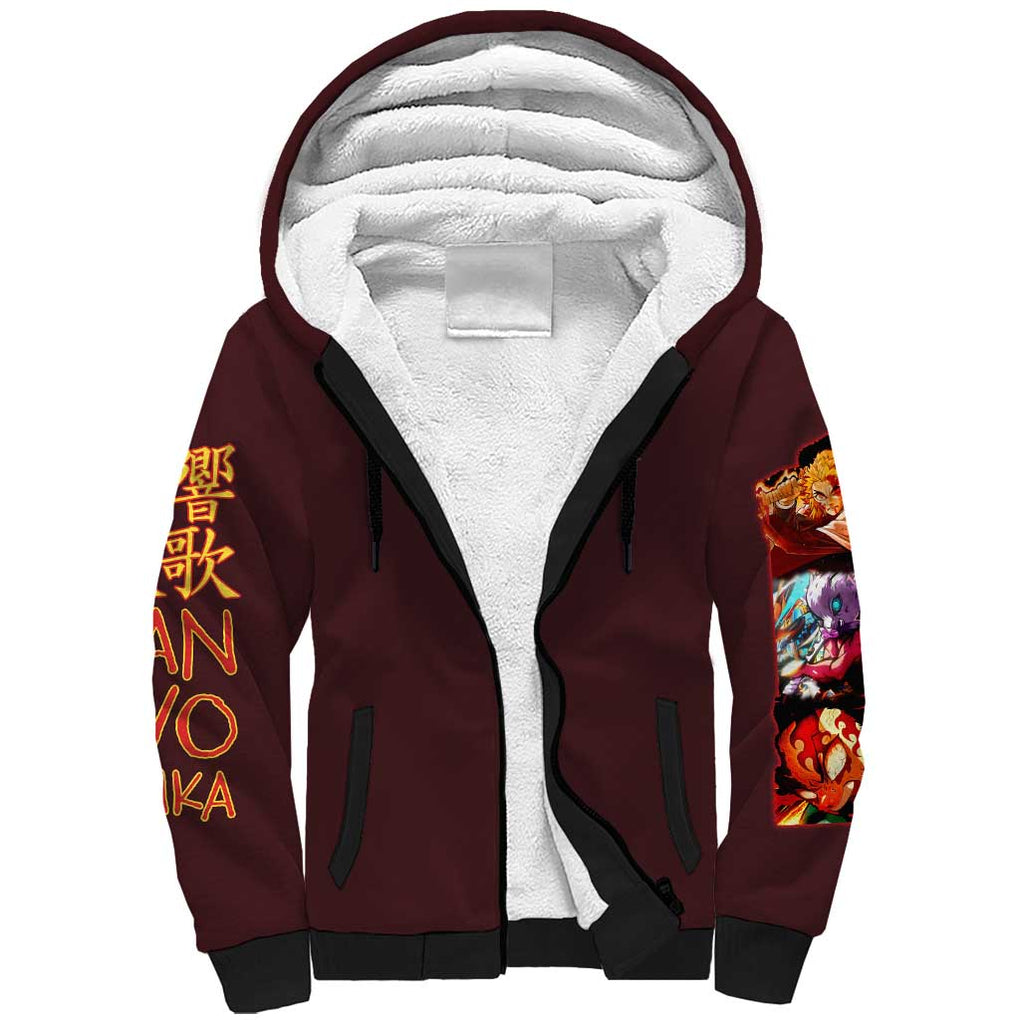 Entertainment District Arc Demon Slayer Sherpa Hoodie Anime Style