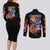 Mugen Train Arc Demon Slayer Couples Matching Long Sleeve Bodycon Dress and Long Sleeve Button Shirt Anime Style