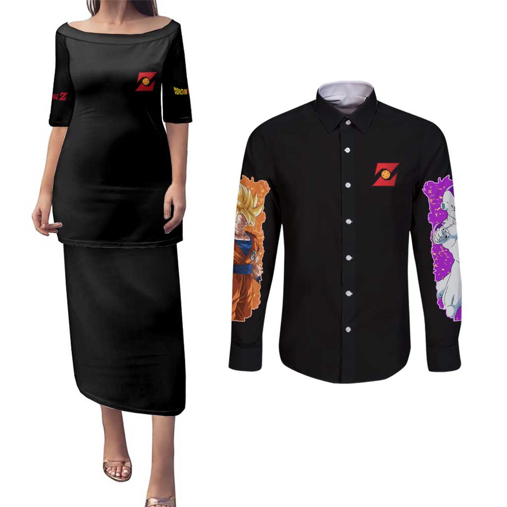 Frieza Saga Dragon Ball Z Couples Matching Puletasi and Long Sleeve Button Shirt Anime Style