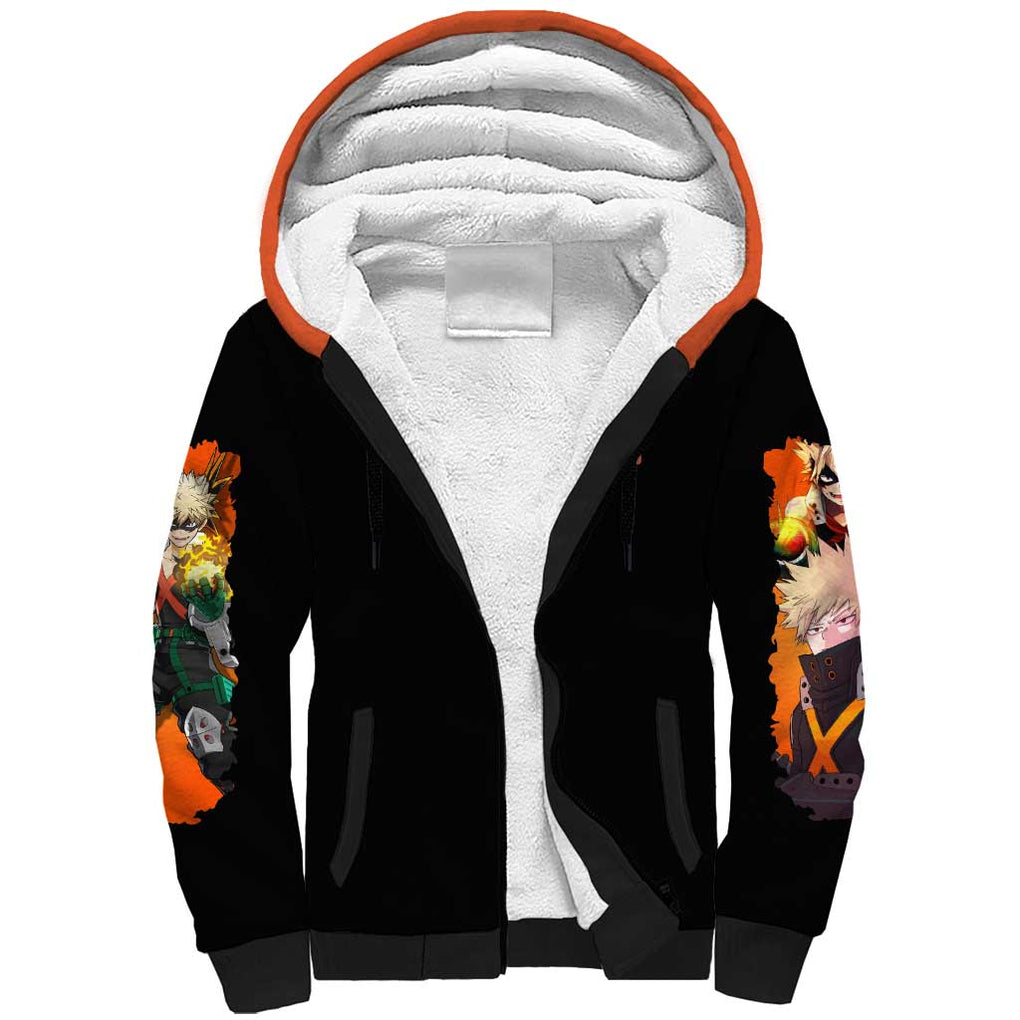 Katsuki Bakugo V2 My Hero Academia Sherpa Hoodie Anime Style