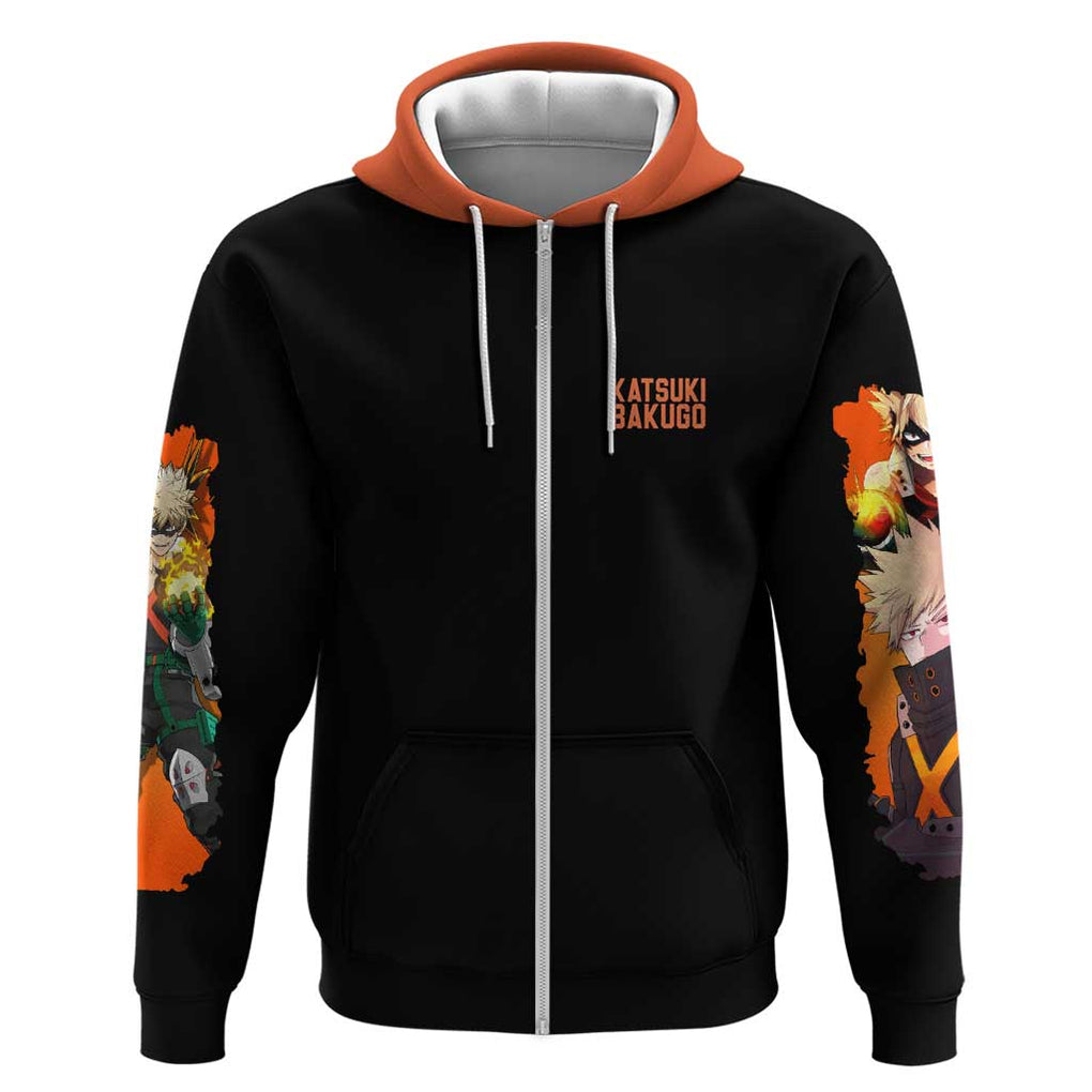 Katsuki Bakugo V2 My Hero Academia Zip Hoodie Anime Style