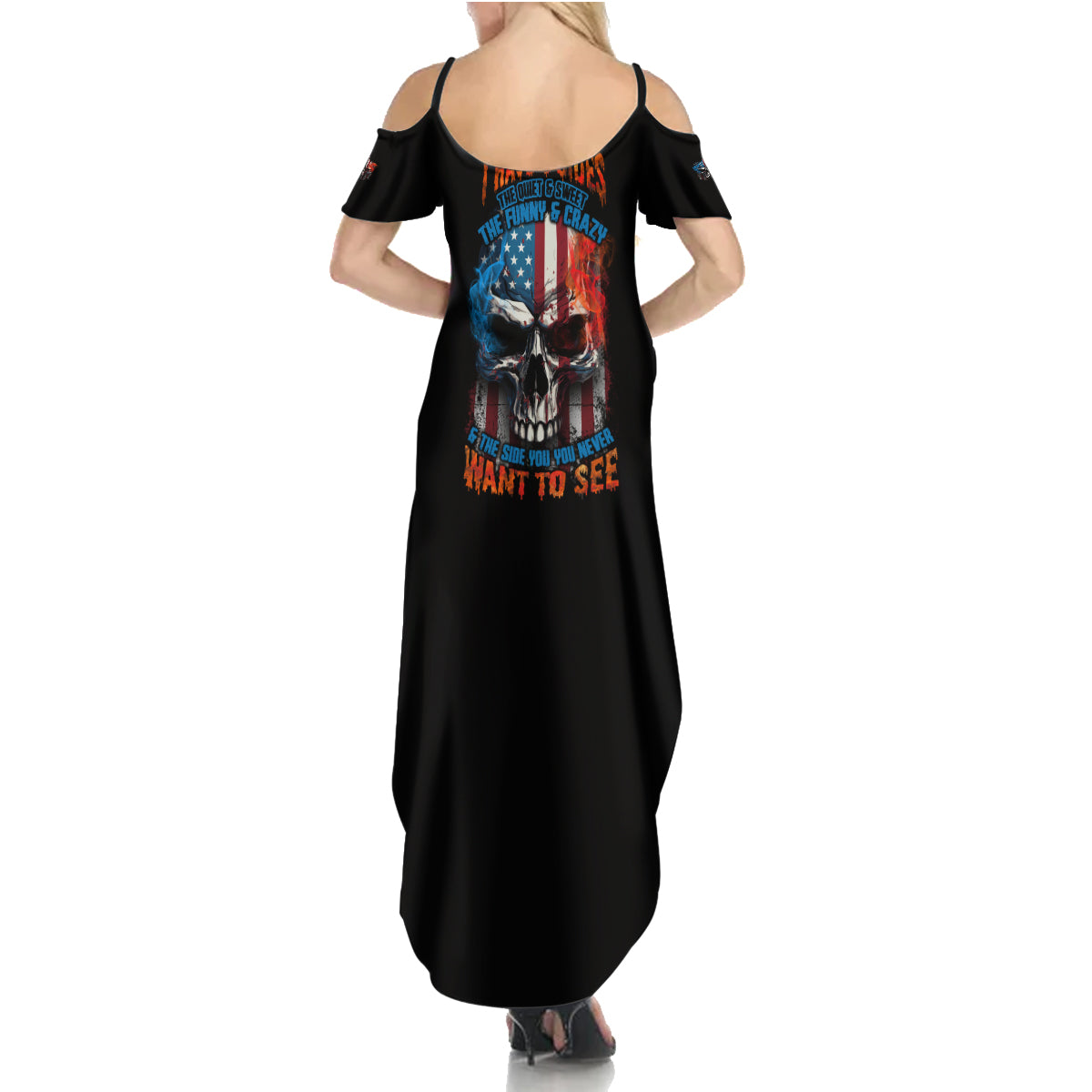 i-have-three-sides-skull-flag-summer-maxi-dress