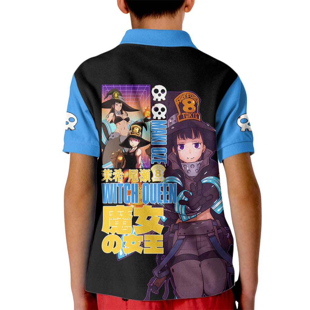 Maki Oze Fire Force Kid Polo Shirt Japan Anime Style