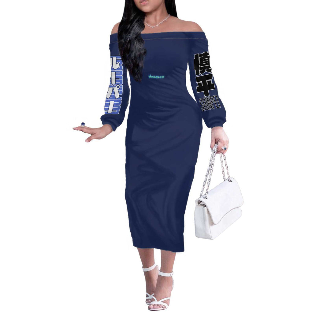 Ajiro Shinpei Summer Time Rendering Off The Shoulder Long Sleeve Dress Japan Anime Style