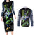 Perfect Cell Couples Matching Long Sleeve Bodycon Dress and Long Sleeve Button Shirt