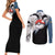 Typhlosion Mix Manga Couples Matching Short Sleeve Bodycon Dress and Long Sleeve Button Shirt