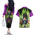 Super Broly Couples Matching Off The Shoulder Long Sleeve Dress and Hawaiian Shirt