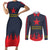 Gurren Lagann Simon Couples Matching Short Sleeve Bodycon Dress and Long Sleeve Button Shirt