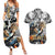 Genos - One Punch Man Couples Matching Summer Maxi Dress and Hawaiian Shirt Anime Mix Manga Style