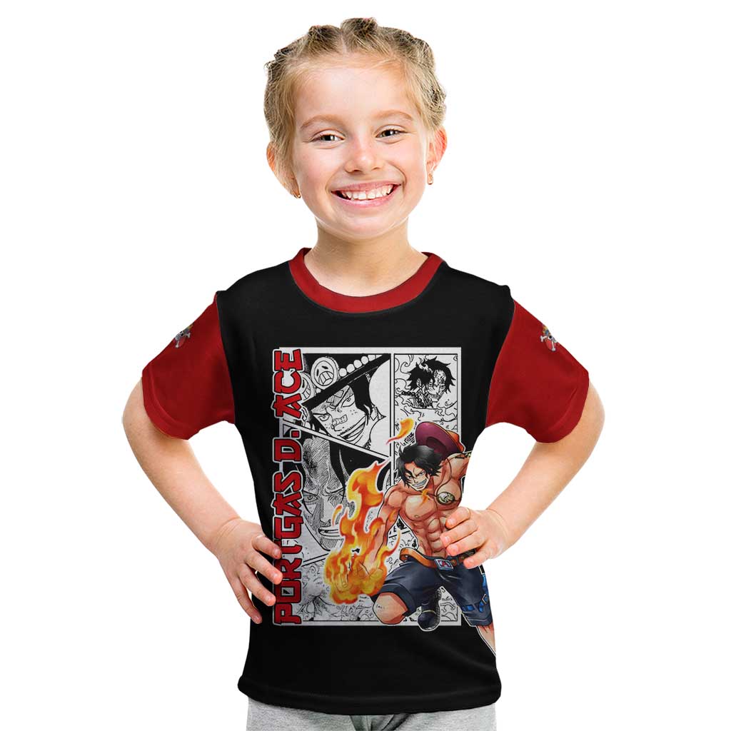 Portgas D.Ace - One Piece Kid T Shirt Anime Mix Manga Style