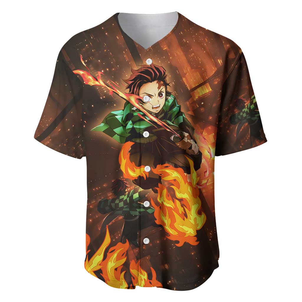 Kamado Tanjiro in Infinity Castle - Demon Slayer Baseball Jersey Anime Style