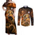 Nenitsu - Infinity Castle - Demon Slayer Couples Matching Off Shoulder Maxi Dress and Long Sleeve Button Shirt Anime Style