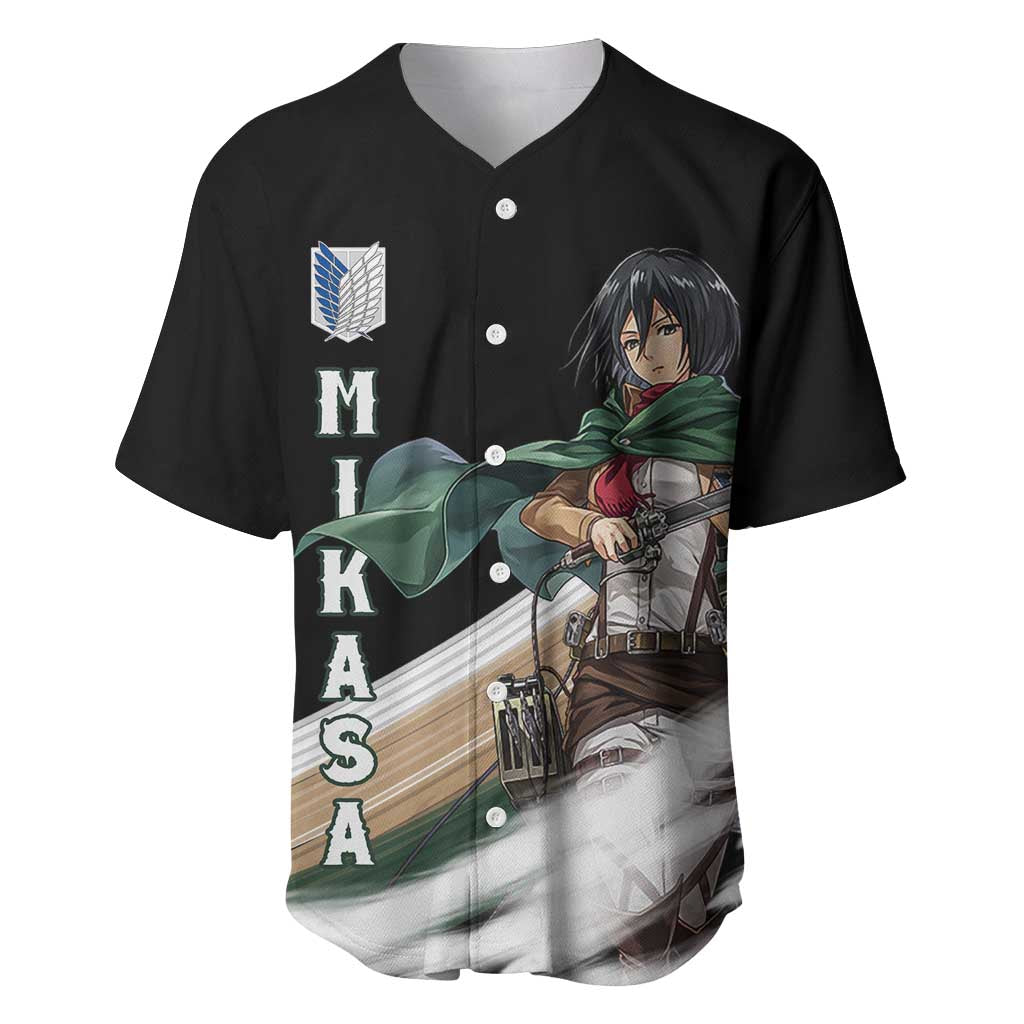 Mikasa Ackerman - Attack On Titan Baseball Jersey Anime Style