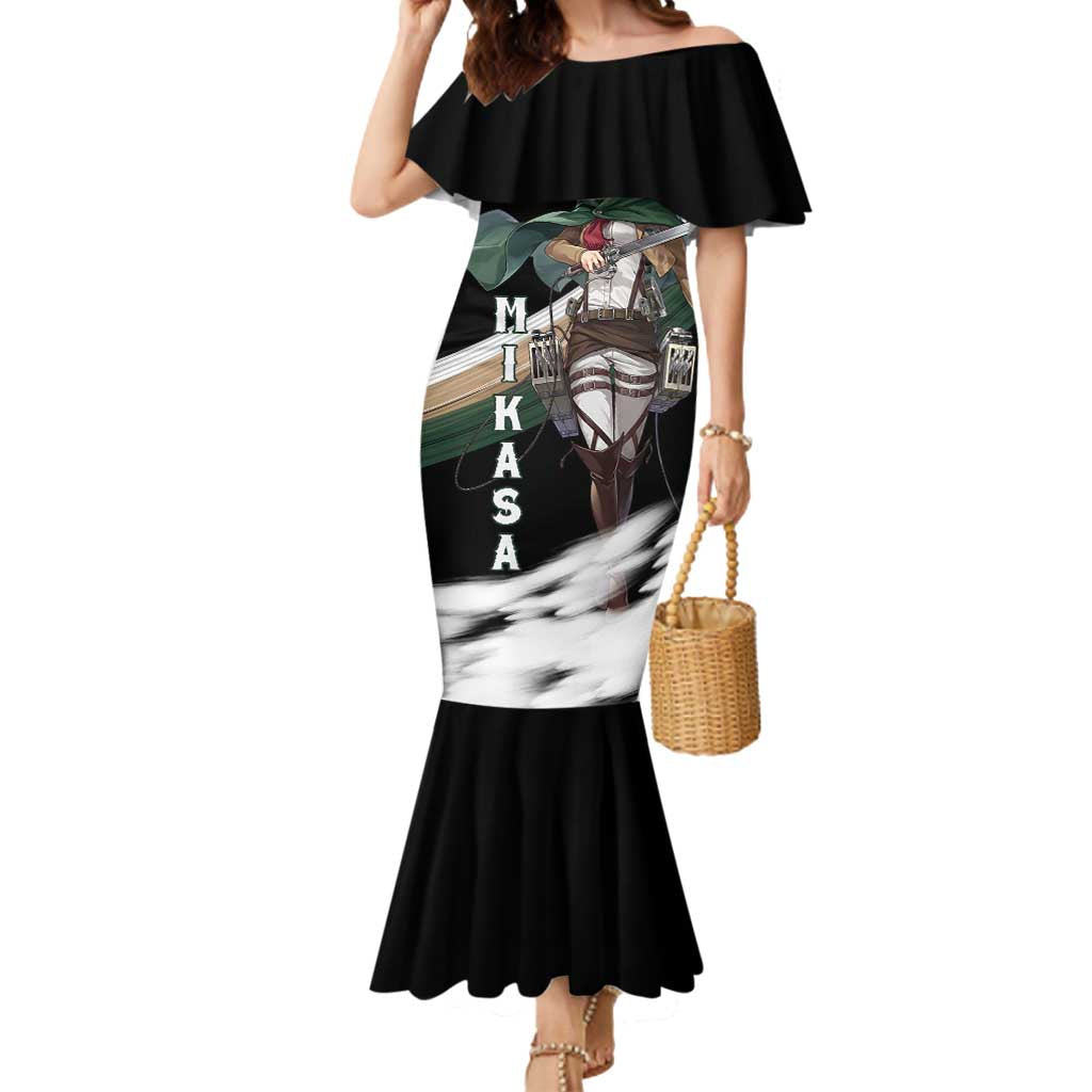 Mikasa Ackerman - Attack On Titan Mermaid Dress Anime Style