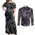 Black Frieza - Dragon Ball Couples Matching Off Shoulder Maxi Dress and Long Sleeve Button Shirt Anime Style