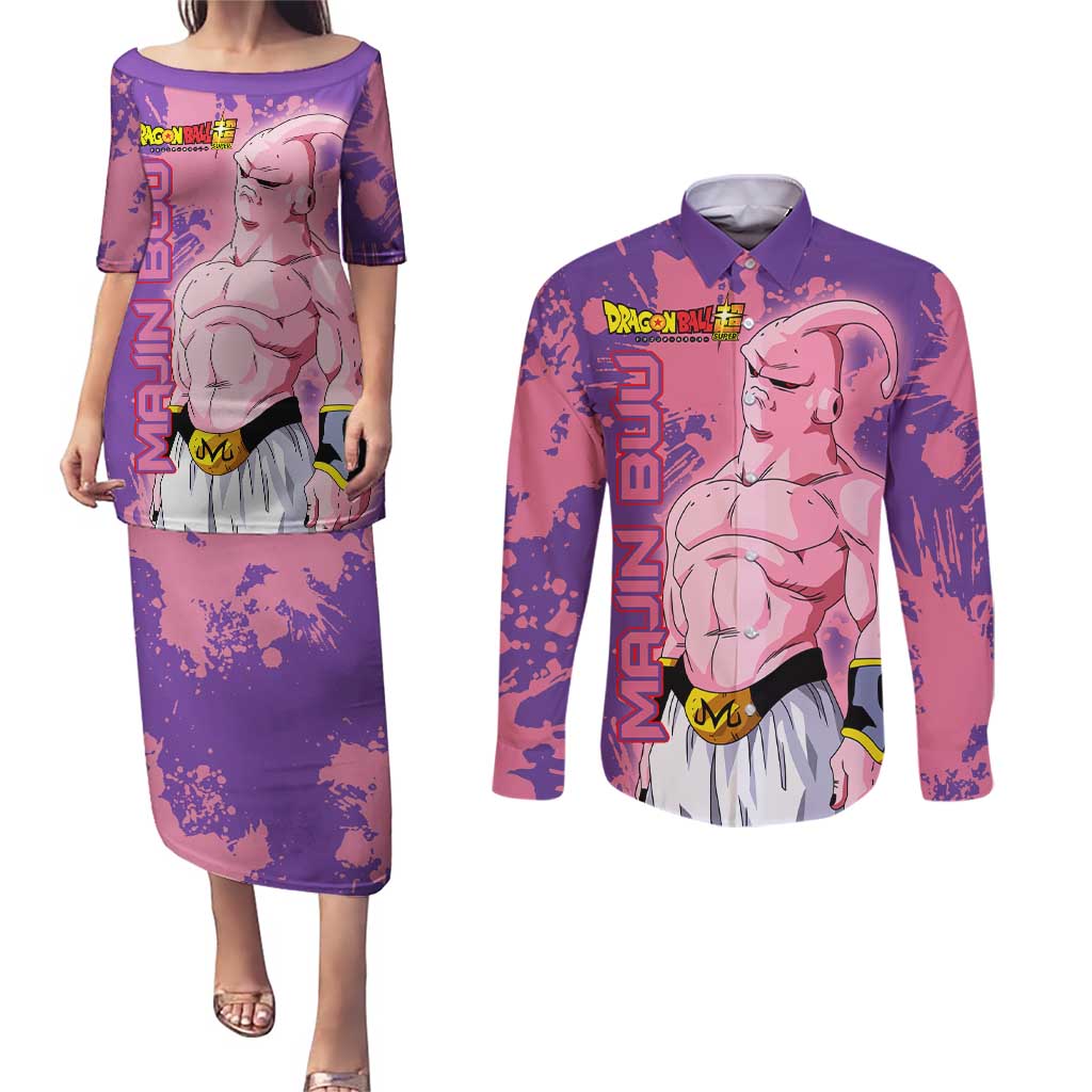 Skinny Majin Buu - Dragon Ball Couples Matching Puletasi and Long Sleeve Button Shirt Anime Style