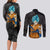 Goku Blue - Dragon Ball Couples Matching Long Sleeve Bodycon Dress and Long Sleeve Button Shirt Anime Style