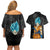 Goku Blue - Dragon Ball Couples Matching Off Shoulder Short Dress and Hawaiian Shirt Anime Style