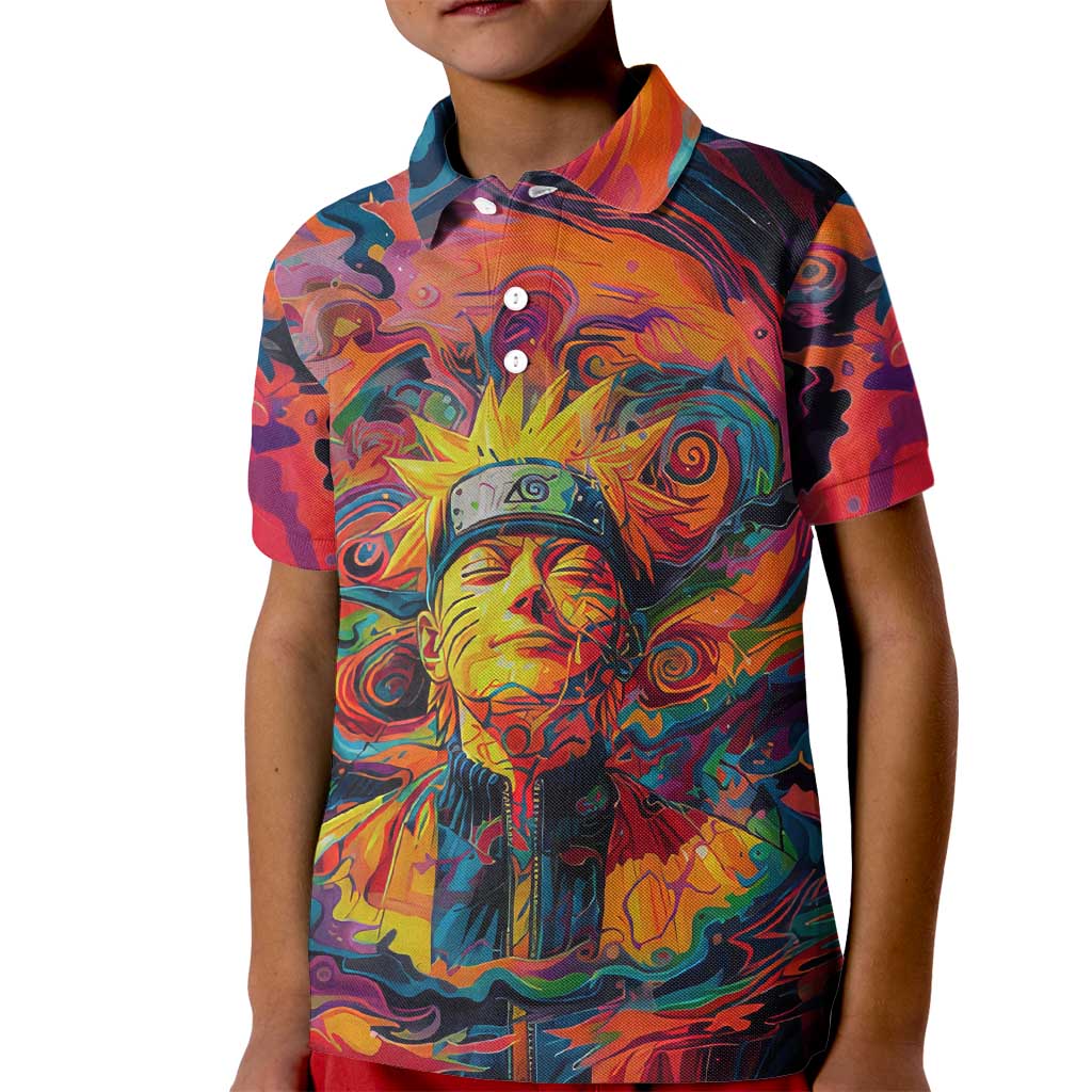 Trippy Naruto Kid Polo Shirt Anime Mix Trippy Style