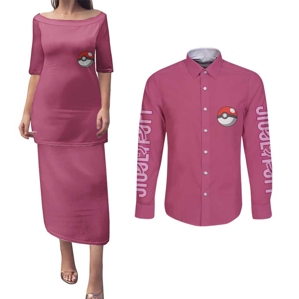 Jigglypuff -  Poke Couples Matching Puletasi and Long Sleeve Button Shirt Anime Style