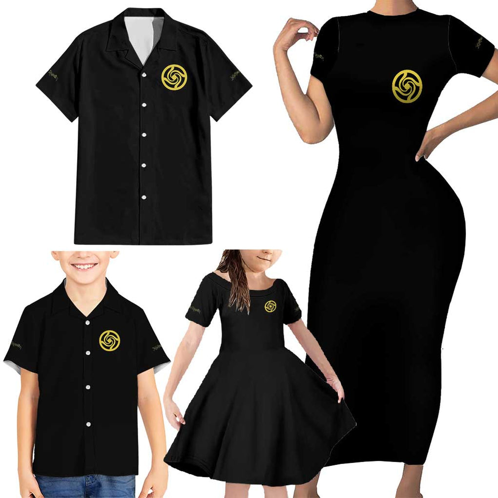 Satoru Gojo V2 Jujutsu Kaisen Family Matching Short Sleeve Bodycon Dress and Hawaiian Shirt Anime Style