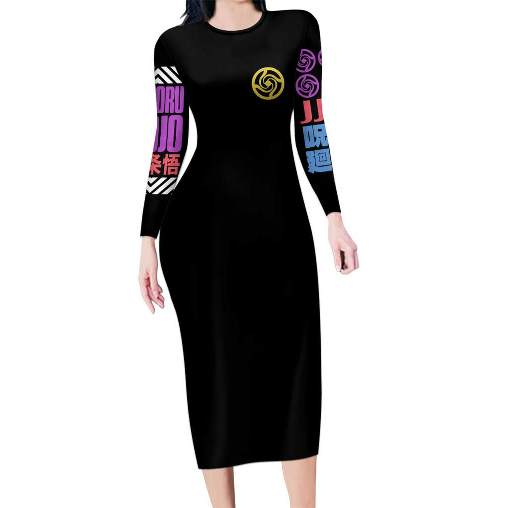 Satoru Gojo V2 Jujutsu Kaisen Long Sleeve Bodycon Dress Anime Style