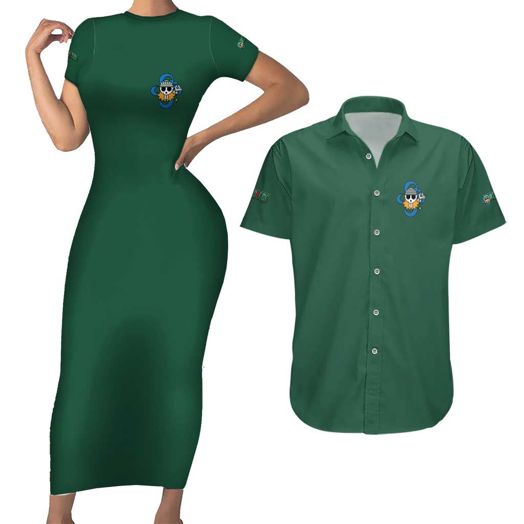 Nami One Piece Couples Matching Short Sleeve Bodycon Dress and Hawaiian Shirt Anime Style TS04